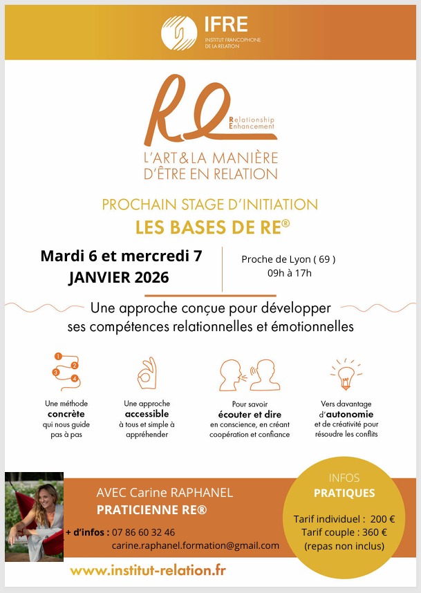 Stage A RE : améliorer et embellir ses relations , c&rsquo;est possible&nbsp;!